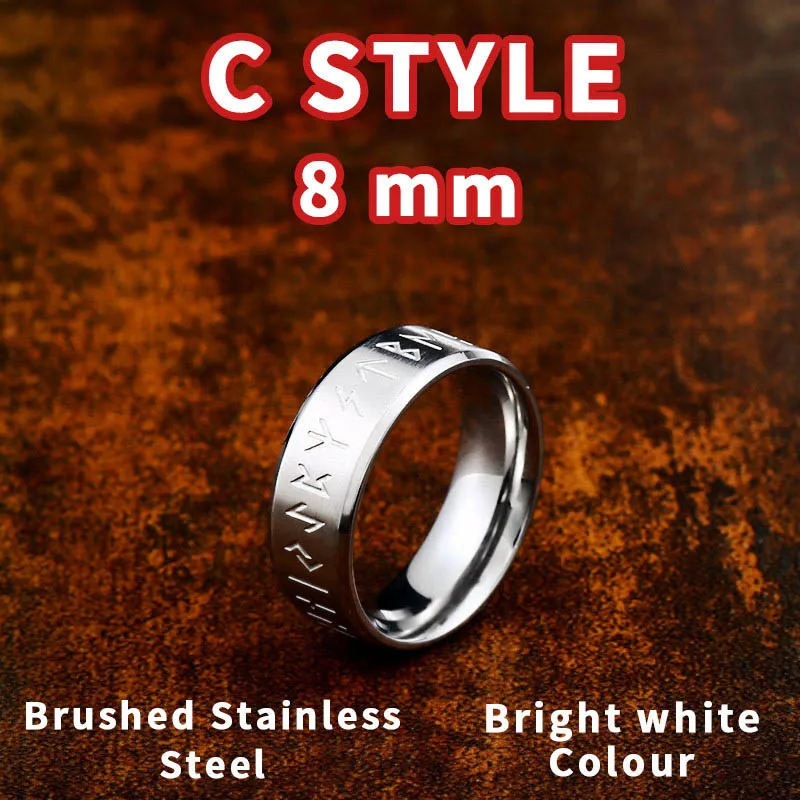 Байер ширина 8 мм модное кольцо Руна викингов Простые Свадебные украшения для мужчин и женщин подарок для влюбленных Ретро стиль Прямая поставка WR-R105 - Цвет основного камня: R103-8MM