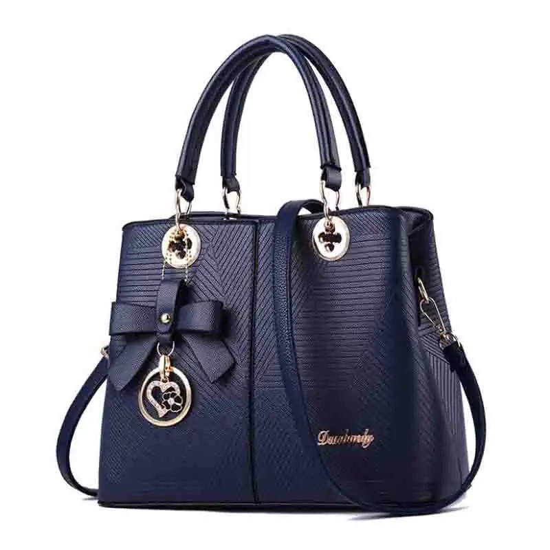 

Simple Embossed Lady Handbag Spring And Summer New Fashion Bag OL Single Shoulder Slanting Bag One Hair Substitute Bow