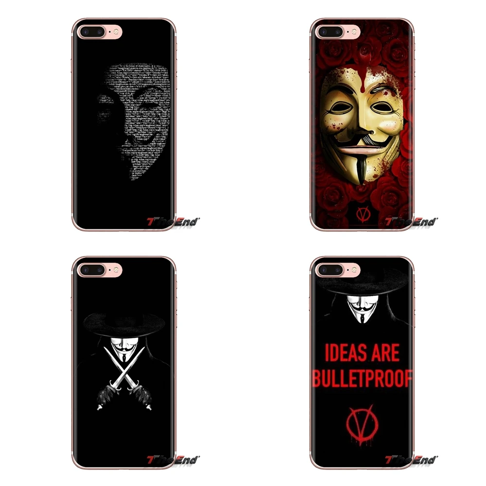 Soft Silicone Case Anonymous Mask V For Vendetta Huawei G7 G8 P7 P8 P9 P10 P20 P30 Lite Mini Pro P Smart Plus 2017 2018 2019 |