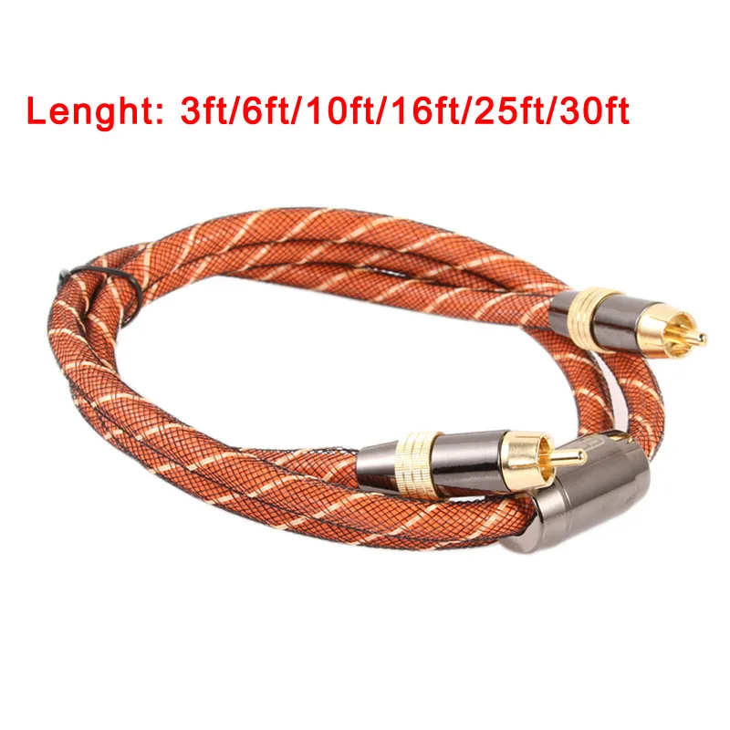 

New 1/2/3/5/8/10M Digital Coaxial Audio /Video RCA Cable Cord Coax Gold DOM668