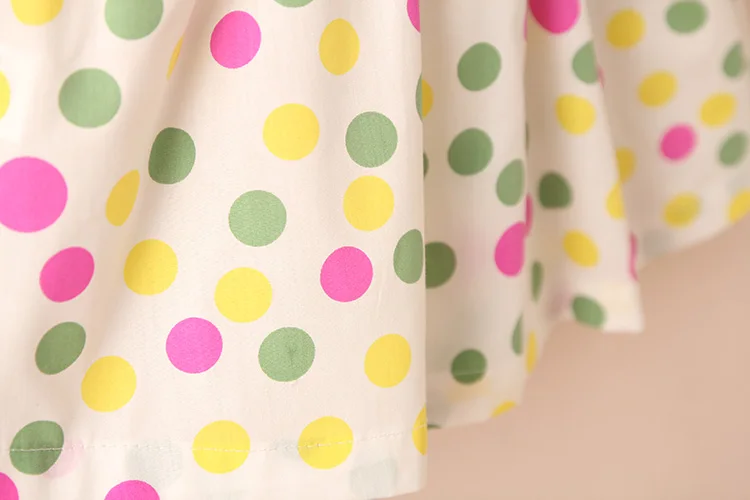 2018 Summer 2-10 Years Beautiful Pretty Sweet Children Baby Kids Pleat Short Fly Sleeve Party Prom Polka Dot Dresses For Girls (18)