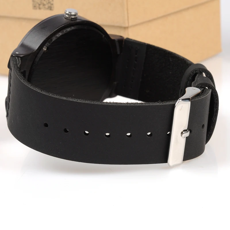 BOBO BIRD WD24 Ebony Wooden Watch for Men Cool Skull Printing Dial Face Quartz Watches accept OEM Drop Shipping