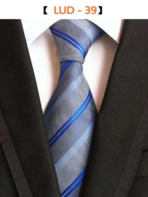Высокое качество, модные мужские шелковые галстуки в полоску, желтые, белые, синие жаккардовые тканые галстуки для мужчин, галстуки в горошек, клетчатые Галстуки - Цвет: TK-LUD39