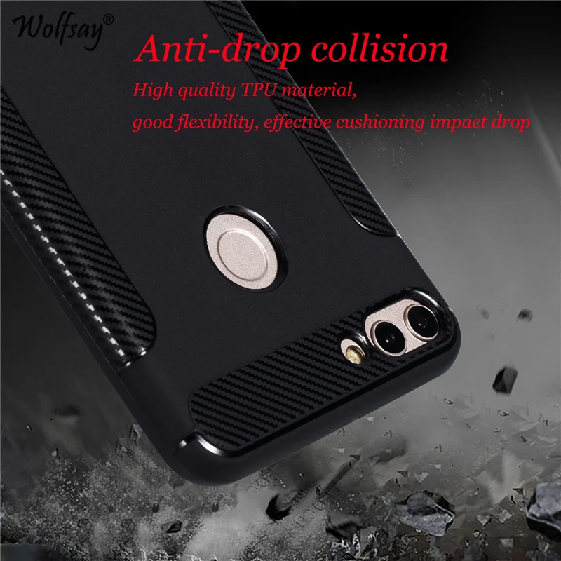 

Wolfsay Soft Case Huawei Y9 2018 Case Armor Shockproof Phone Case For Huawei Y9 2018 Silicone Cover Huawei Y9 2018 Shell Fundas