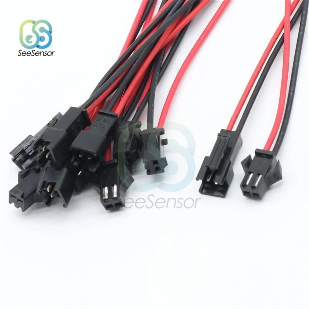 

10Pairs 30cm Long JST SM 2Pins 2P Plug Male to Female Wire Connector LED Connectors