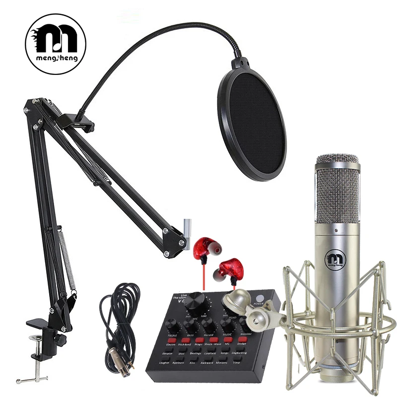 

MS M5 Professional Condenser Microphone Kit:Microphone For Computer+Shock Mount+Foam Cap+Cable As BM 800 Microphone