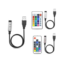 USB Светодиодные ленты аксессуары RGB пульт дистанционного управления ИК 5В USB разъем светодиодный 3/17/24 клавиши USB кабель для светильник полоски 5050 2835