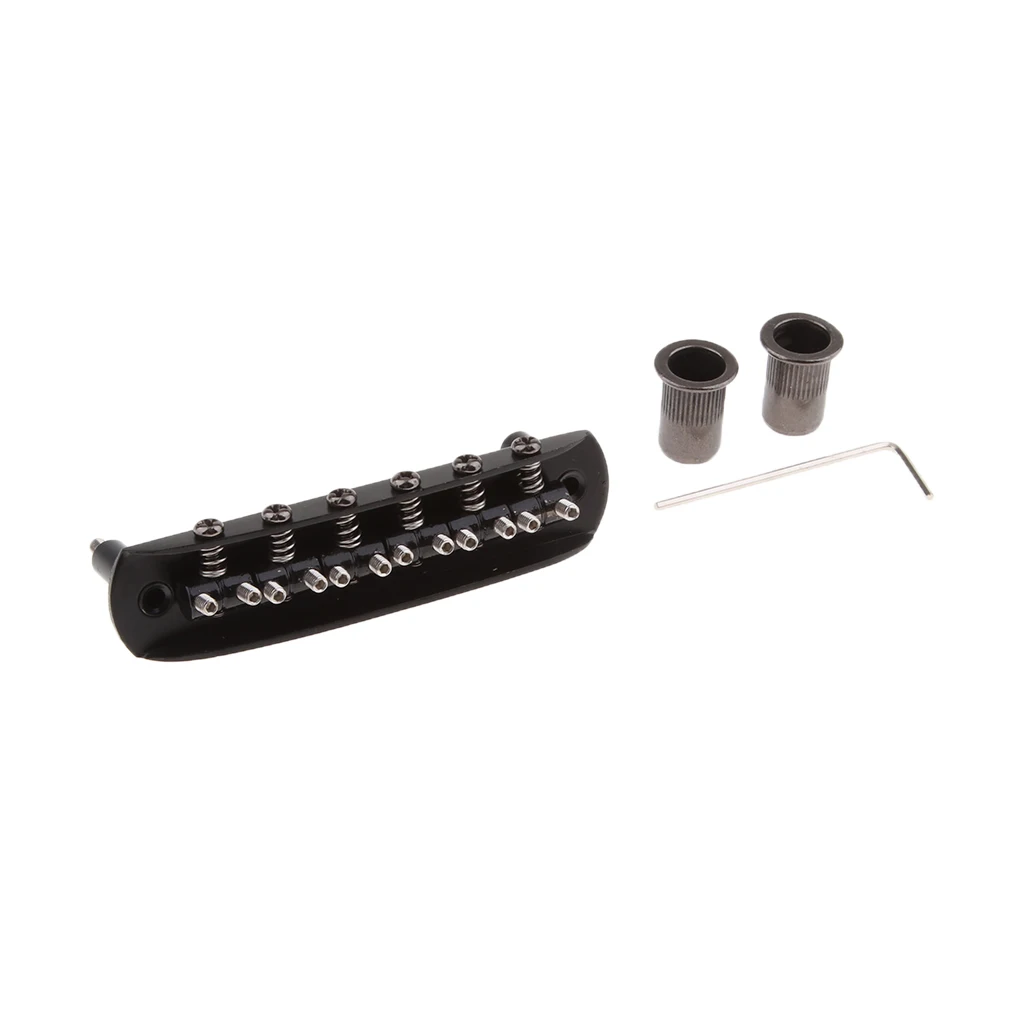 Alloy Musical Instruments Part Electric Guitar 6 String Guitar Bridge with Wrench Screws Black
