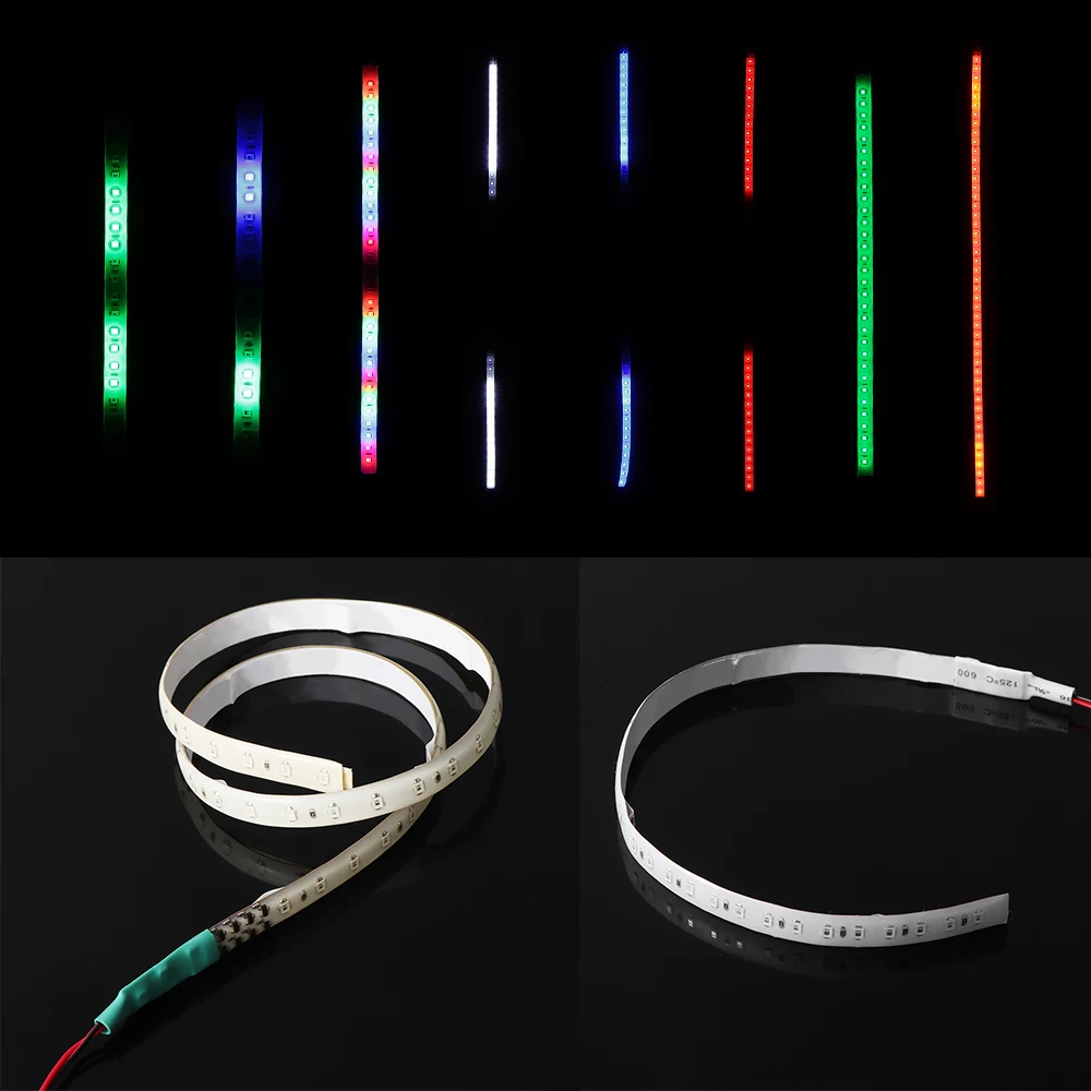

2PC 30/60CM 32 48 Car DIY Led Scanner Neon Strip Light Knight Flash Strobe Bulbs Automobiles External Lamps Vehicle Decoration