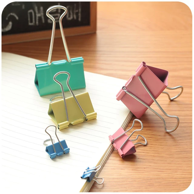 20 Pcs Colorful Metal Binder Clips Paper Clip 19mm School Office Learning  Supplies Color Random High Quality - Paperclips - AliExpress