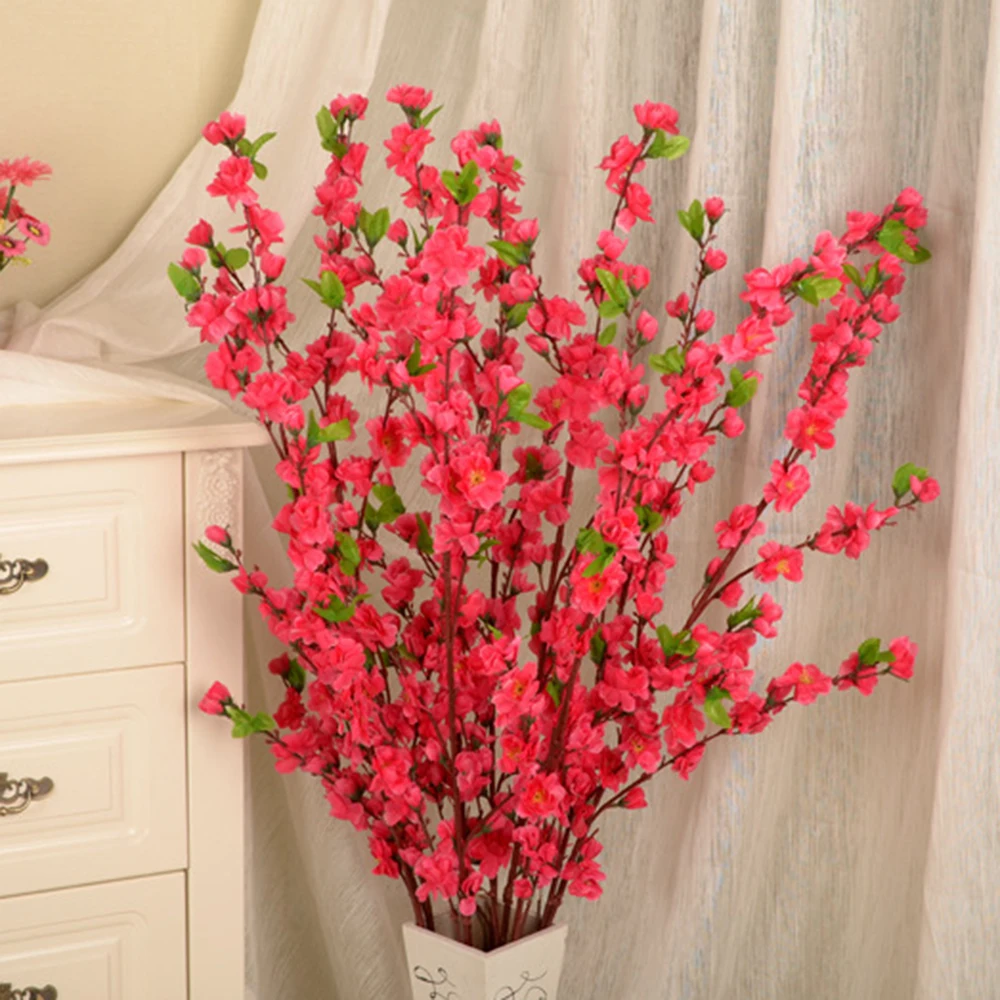 

50inch New fashion Artificial Cherry Spring Plum Peach Blossom Branch Silk Flower Tree Decor P20