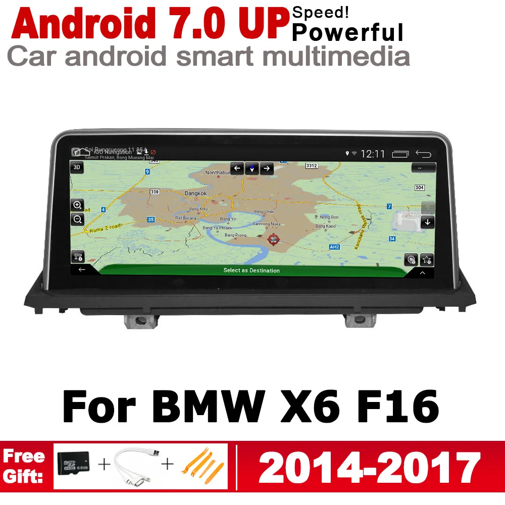 

10.25" HD Screen Stereo Android 7.0 up Car GPS Navi Map For BMW X6 F16 2014~2017 NBT Original Style Multimedia Player Auto Radio