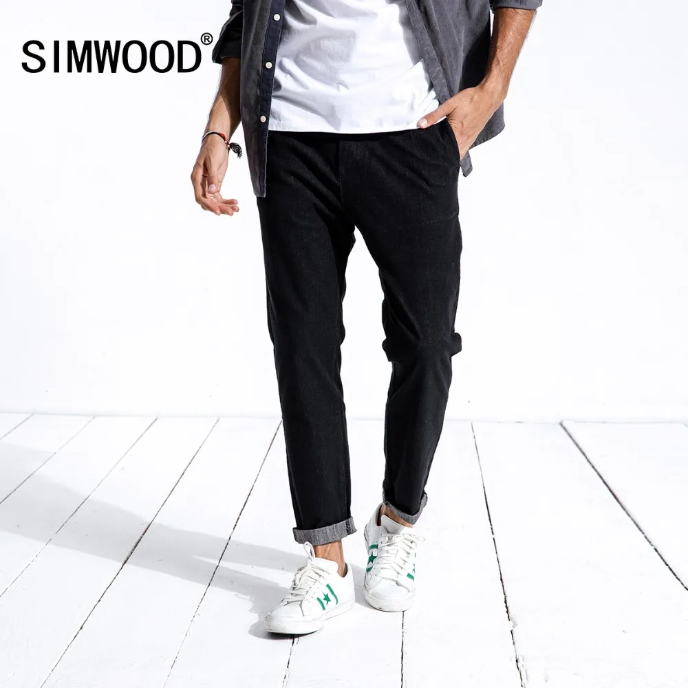 Повседневные мужские джинсы SIMWOOD демисезонные джинсовые штаны длиной до