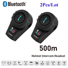 2PCS Freedconn FDC-01VB Bluetooth Motorcycle Interphone with FM Full Duplex Helmet Riders BT Intercom Headset Intercomunicator