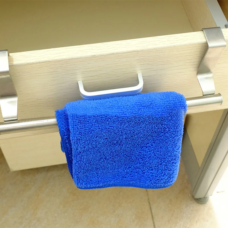 

Practical Home Stainless Steel Cabinet Hanger Over Door Kitchen Hook Towel Rail Hanger Bar Holder Bathroom Storage Tools