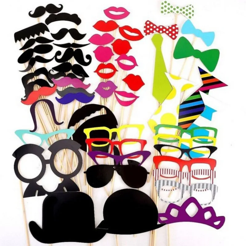 New Design 58 pcs/Set Colorful Fun Lip wedding decoration Photo Booth Props wedding party decoration favors for adult