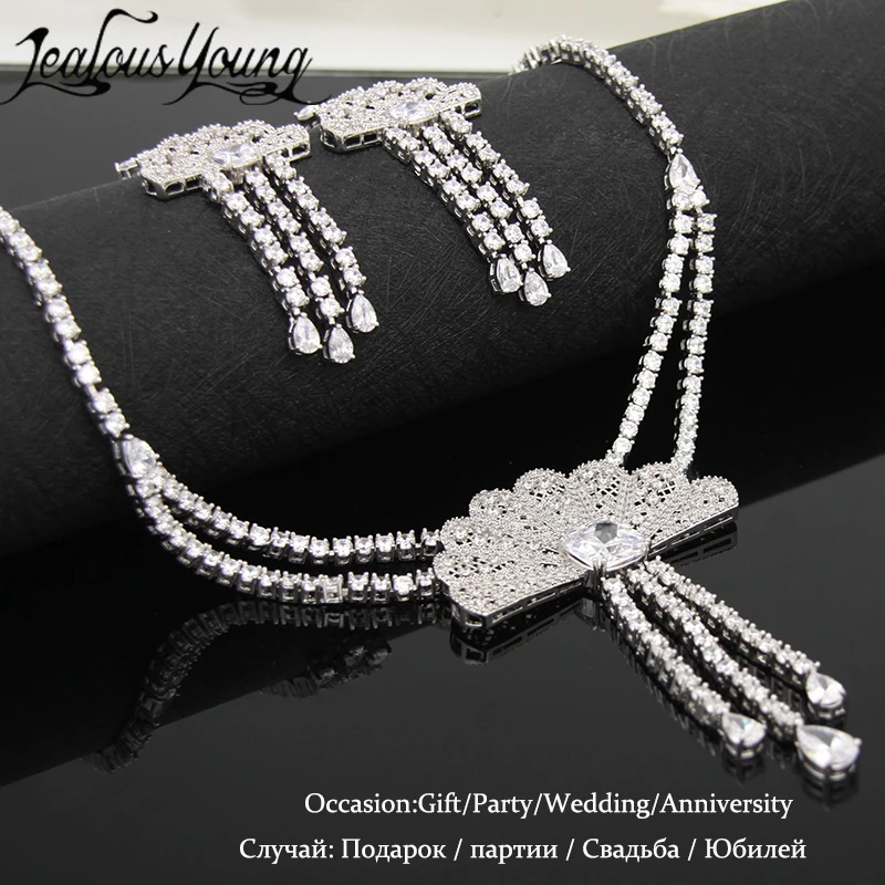 Здесь продается  Luxury Crystal Zircon Wedding Jewelry Sets African Jewelry Sets Choker Necklace Earrings For Women Parure Bijoux Femme Ma AS088  Ювелирные изделия и часы