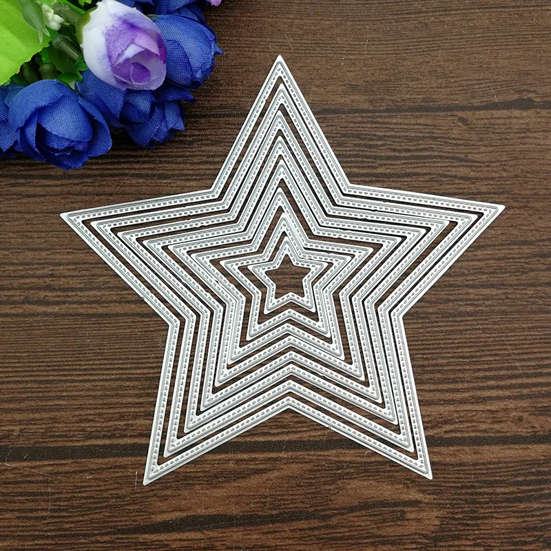 

8pcs Basic Stars Cutting Dies Carbon steel Metal Cutting Dies Scrapbooking Decorative Paper Cards Template