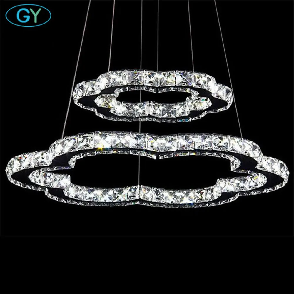 

2018 New Art Designer LED crystal lustres lighting K9 crystal chrome chandeliers 18W 36W 54W led home hanging lamp lampadario