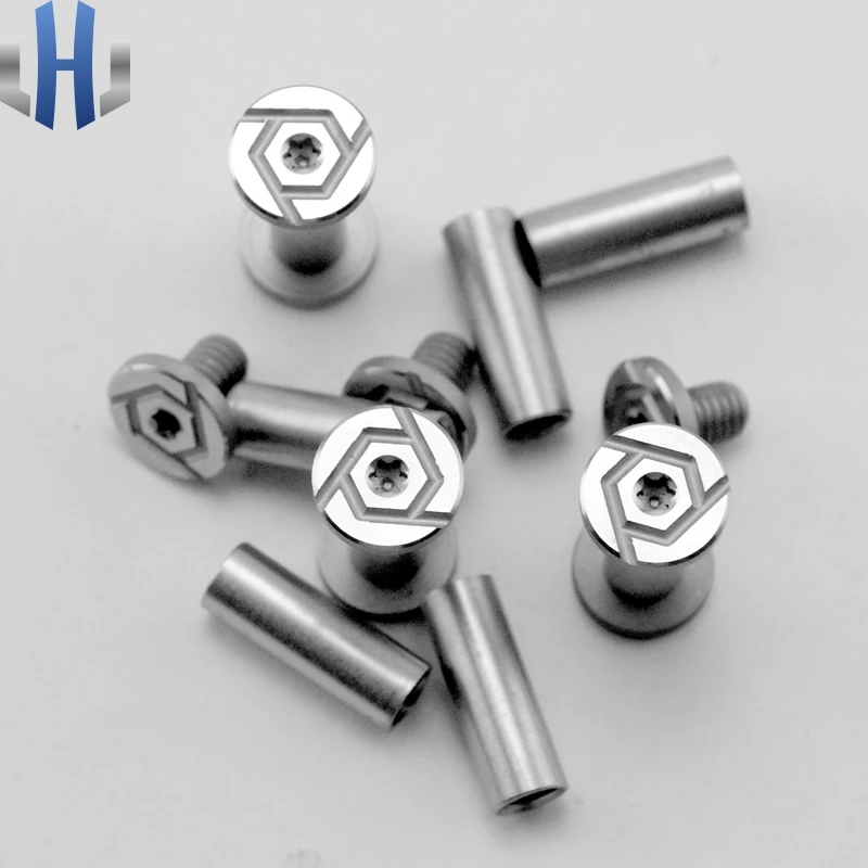 

2PCS 6MM DIY Tool Making Screws Shank Pair Locking Rivets Stainless Steel Knives Plum Head Shank Screws