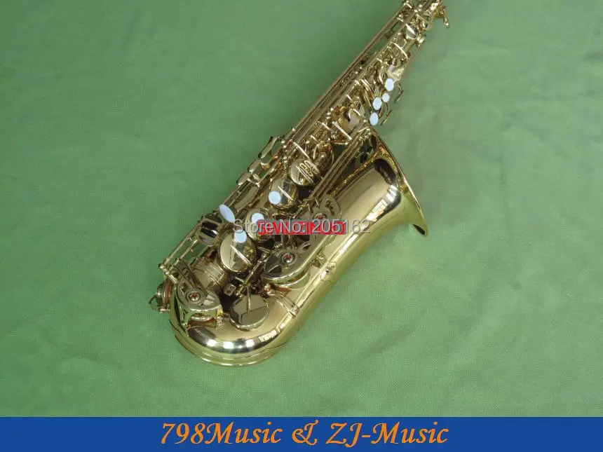 

NEW Professional Gold Lacquer Eb Alto Saxophone High F# With Case
