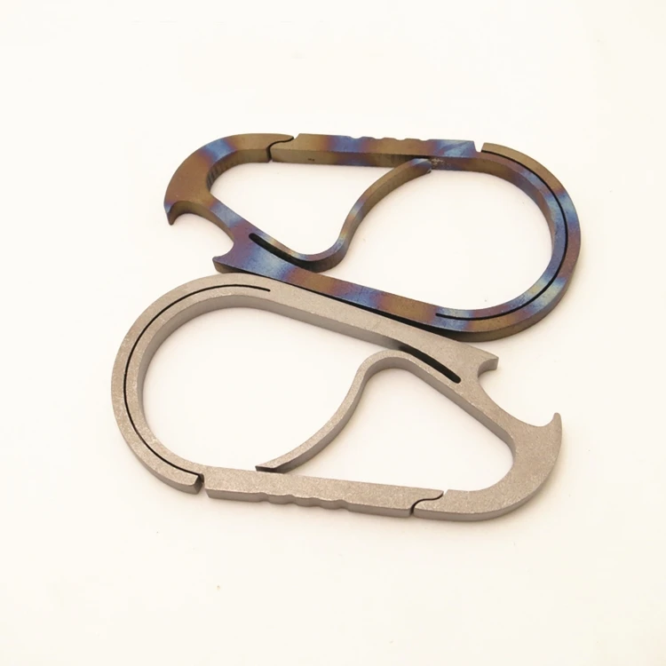 

Flame Pattern Titanium Alloy Key Buckle TC4 Outdoor Anti Loss High Strength Bottle Opener EDC Titanium Fastener