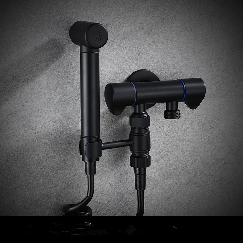 Hand Held Toilet Bidet Sprayer Set Kit Solid Brass Black Hand Bidet