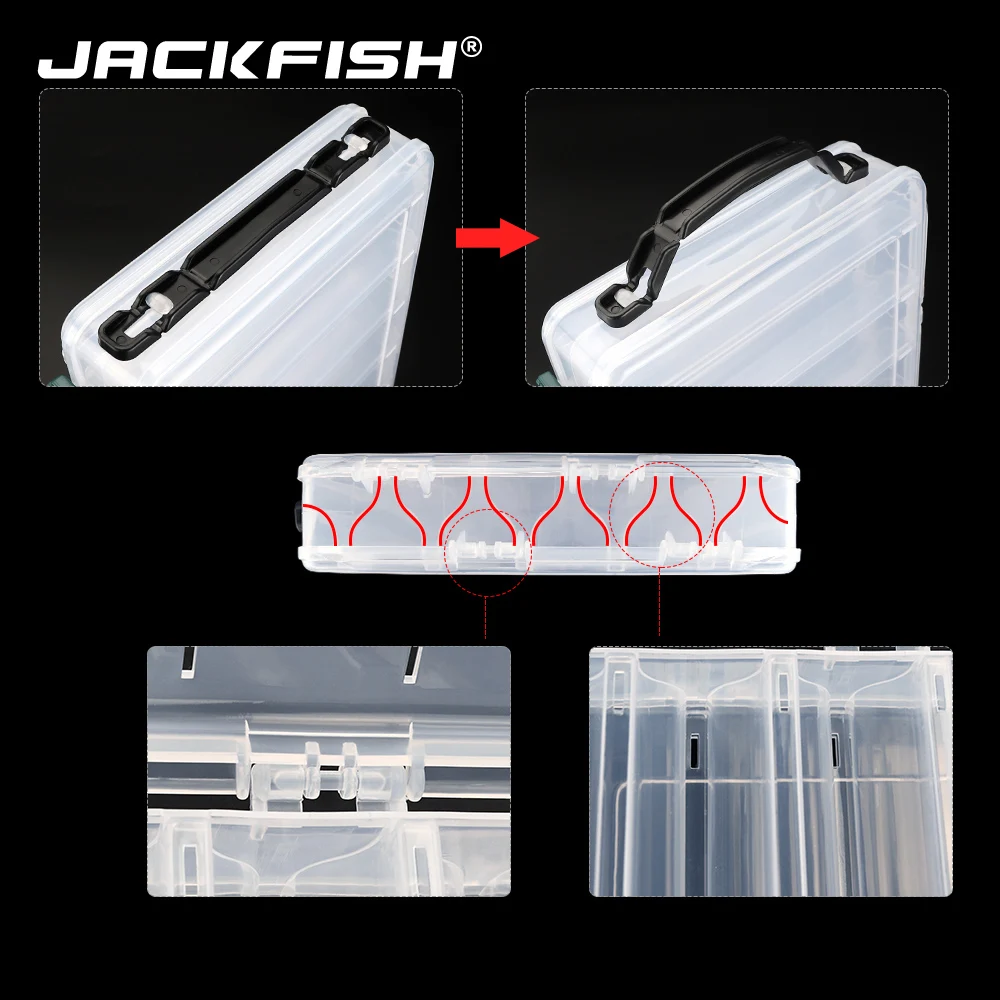 Двухслойная коробка для рыбалки JACKFISH из ПВХ 20 см * 15 чехол хранения приманки