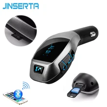 Jinserta Bluetooth-гарнитуры для авто Беспроводной fm-передатчик Радио аудио адаптер fm модулятор громкой связи USB музыка MP3-плеер для IPhone X