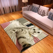Современный ковер большого размера, 3D ковер с принтом в виде домашних животных, кошек, домашний декор, ковры для гостиной, мягкие фланелевые Коврики для спальни