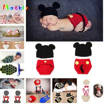 

Baby Crochet Photo Props Infant Baby Crochet Animal Hats Beanie Knitted Toddler Baby Costume Newborn Photo Props