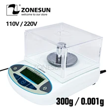 ZONESUN аналитический баланс лаборатория цифровые весы 300x0,001 г 1 мг точные весы balanca precisao один год гарантии