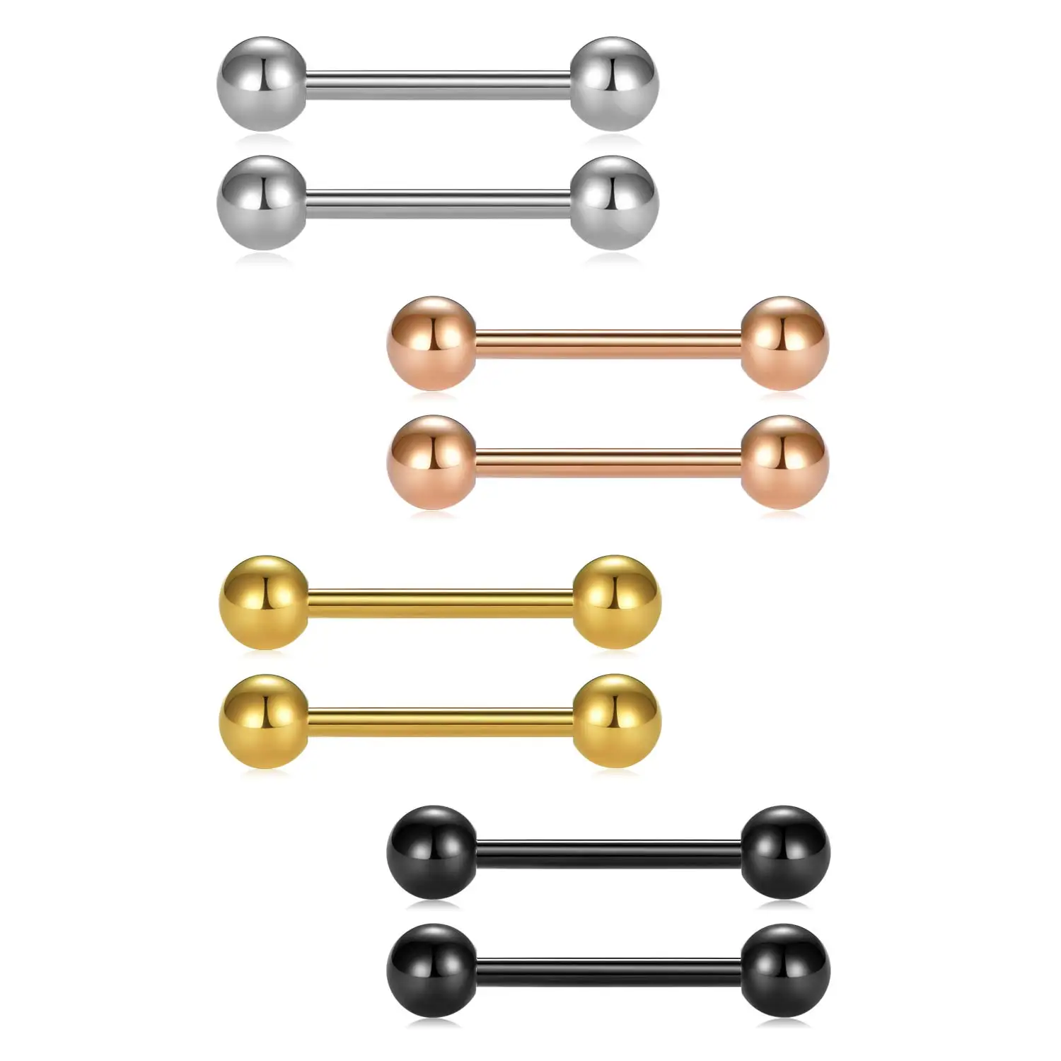 JFORYOU 316L Stainless Steel Nipple Rings Tongue Rings Barbell Bar Nipple Piercing 16G 14mm 16mm 18mm 8PCS
JFORYOU 316L Stainless Steel Nipple Rings Tongue Rings Barbell Bar Nipple Piercing 16G 14mm 16mm 18mm 8PCS