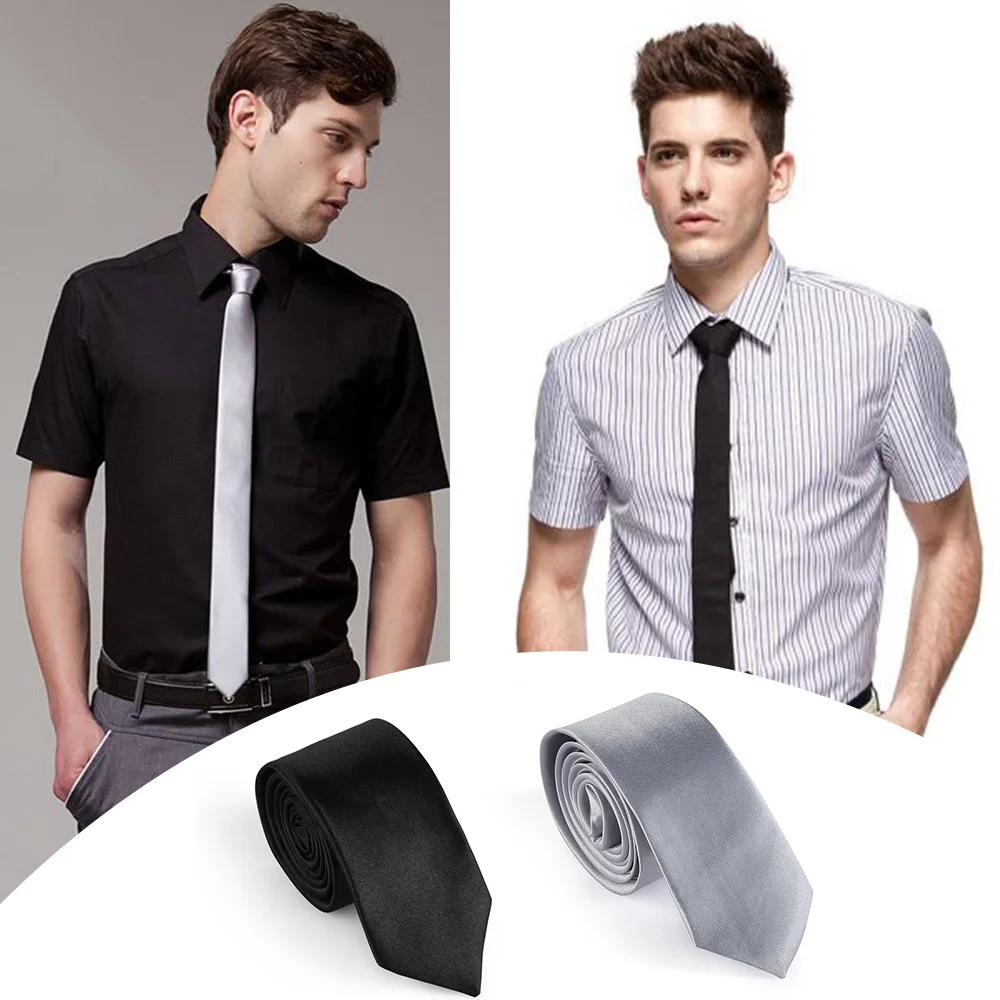Новое поступление, мужской однотонный тонкий Простой обтягивающий Модный повседневный галстук, вечерние, деловые, свадебные шелковые галстуки, аксессуары для одежды