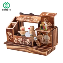 WHISM Antique Carved Hand Crank Wooden font b Music b font font b Box b font