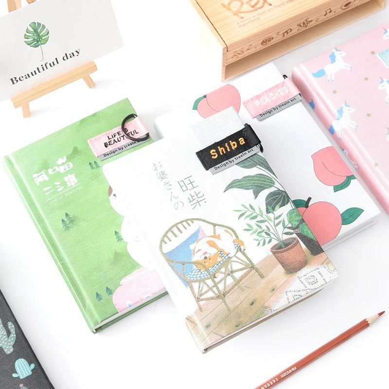 

Creative small fresh 36K pull ring cloth book Horizontal line inside page student notebook diary stationery