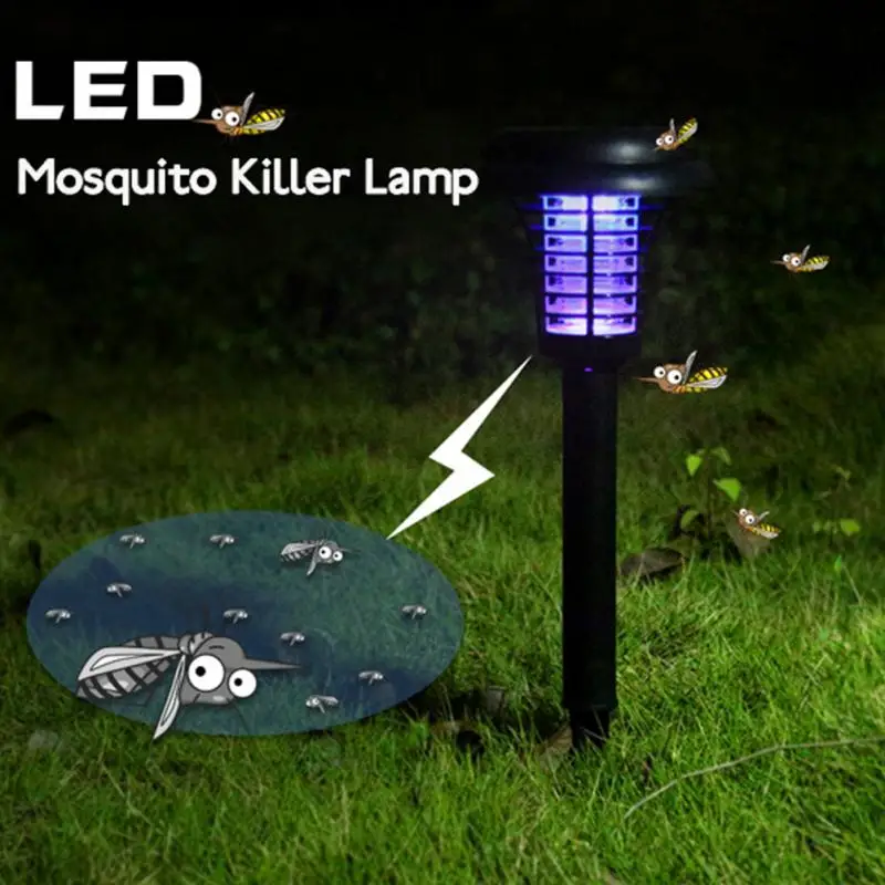 Anti Mosquito насекомыми-вредителями мухобойка убийца захвата Фонари лампа светодио дный Солнечные Открытый Двор Сад свет лужайки