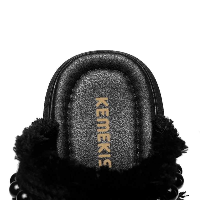 KemeKiss Размеры 33-43 Для женщин сандалии на платформе бусинами женские сандалии с открытым носком Высокое качество модные шлепанцы для отдыха