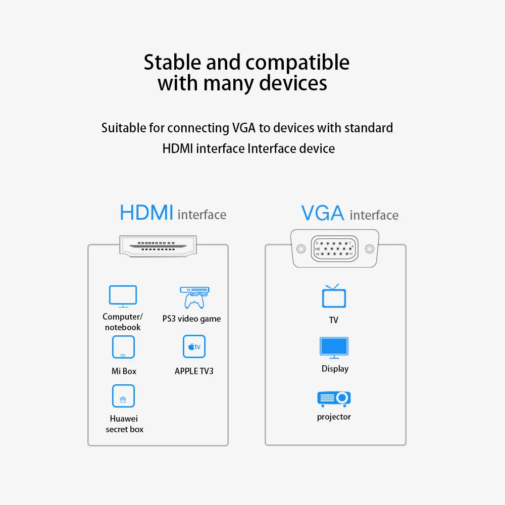 Кабель HDMI VGA HD 1080P с аудио кабелем 1/2/3/5 м|Кабели HDMI| |
