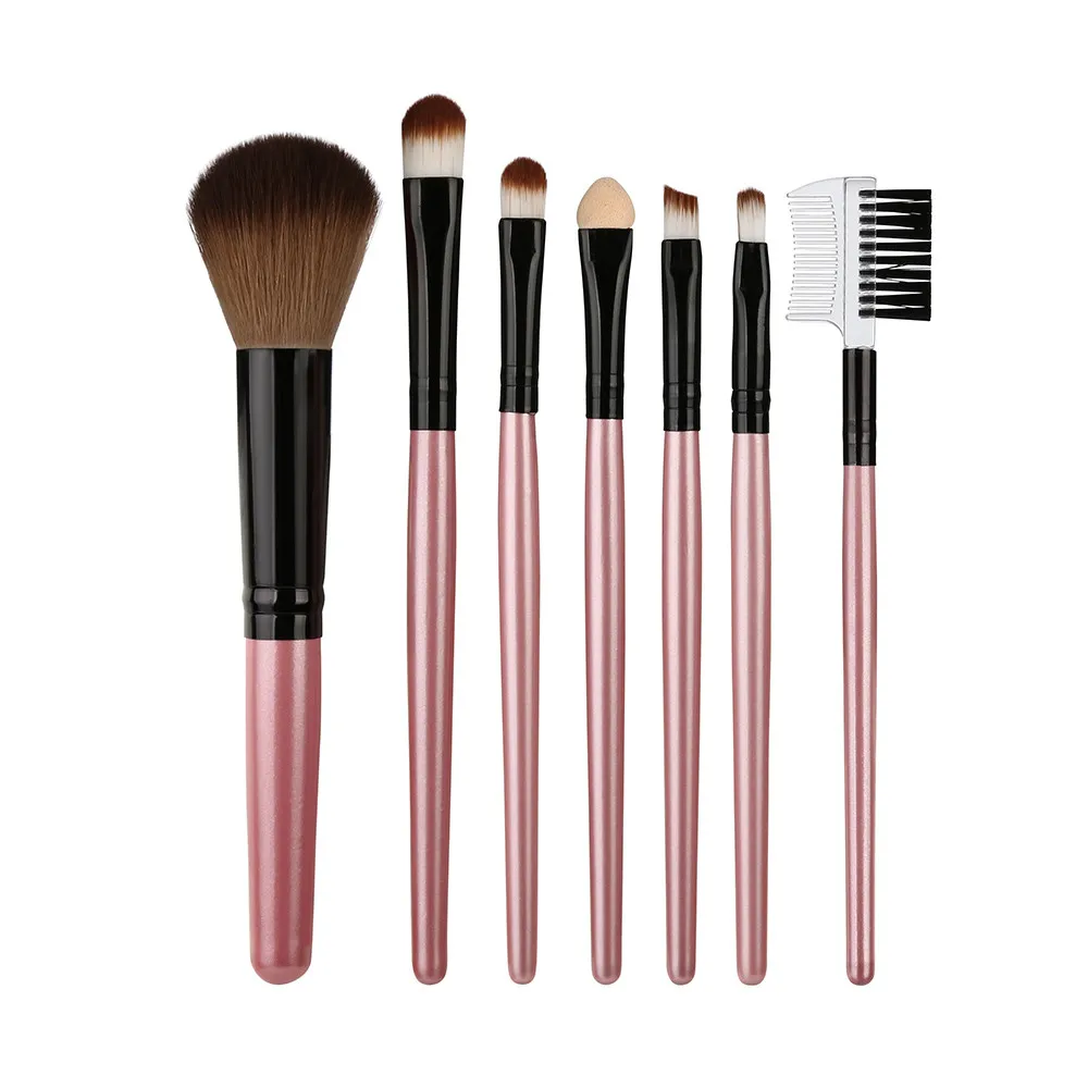 

7Pcs Professional Makeup Brushes Set Face Foundation Powder Concealer Blush Lip Eyelash Eyebrow Eyeshadow Cosmetic Brush #3