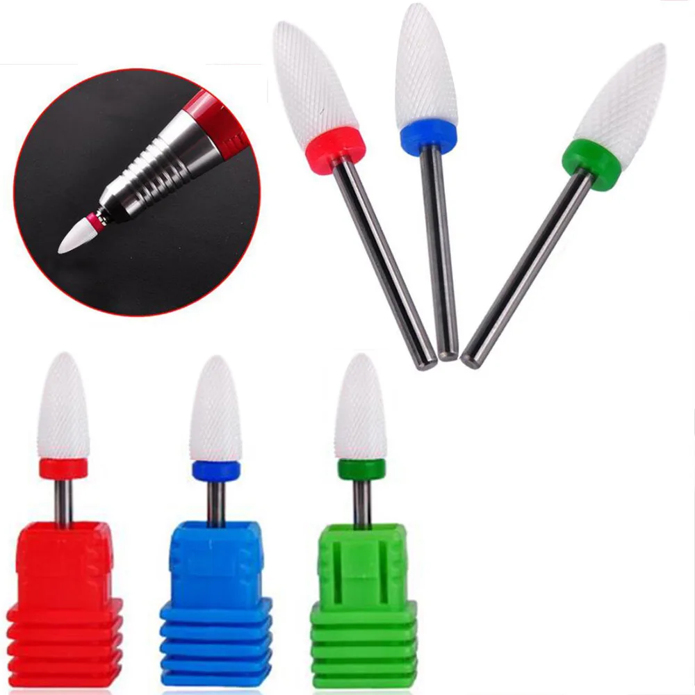 Bullet Ceramic font b Nail b font Drill Bit Electric Manicure font b Nail b font