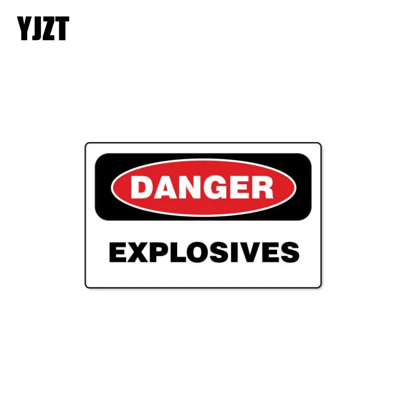 

YJZT 14.3CM*7.3CM Danger Explosives Car Sticker Funny PVC Warning Decal PVC 12-1059