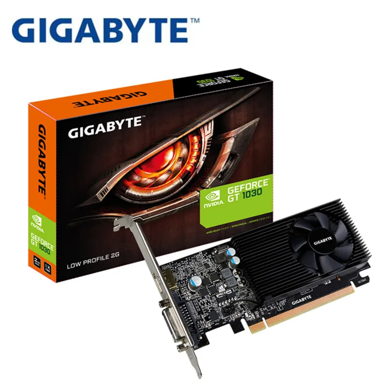 Полностью новая Gigabyte GT1030 2G полувысокая видеокарта HTPC нож карта LP версия настольный компьютер игра мини Шасси только