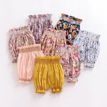 Мода для девочек, штанишки для малышей, платье с цветочным узором, фонари шорты для младенцев, носки, модный принт