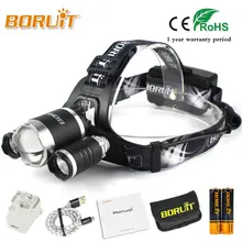 BORUIT 4000LM XML L2 XPE Headlight Green/Red/Blue/White LED Headlamp Rechargeable Flashlight for Fishing Hunting 18650 battery