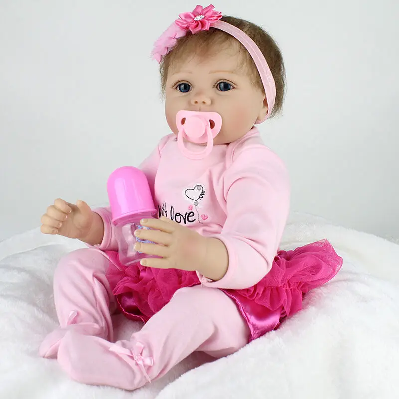 22 дюймов Reborn Baby Doll реалистичные мягкие виниловые новорожденный как живой Bebe Детские Подарочные игрушки для детей силиконовая кукла