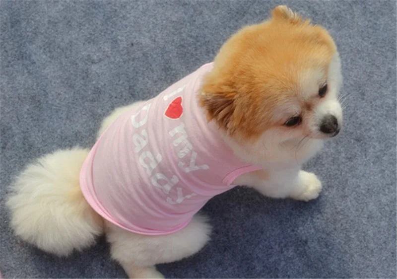Классический жилет для собак с принтом «Love Mommy& Love Daddy» футболка унисекс с изображением щенка и кота одежда без рукавов Милая одежда для маленьких собак