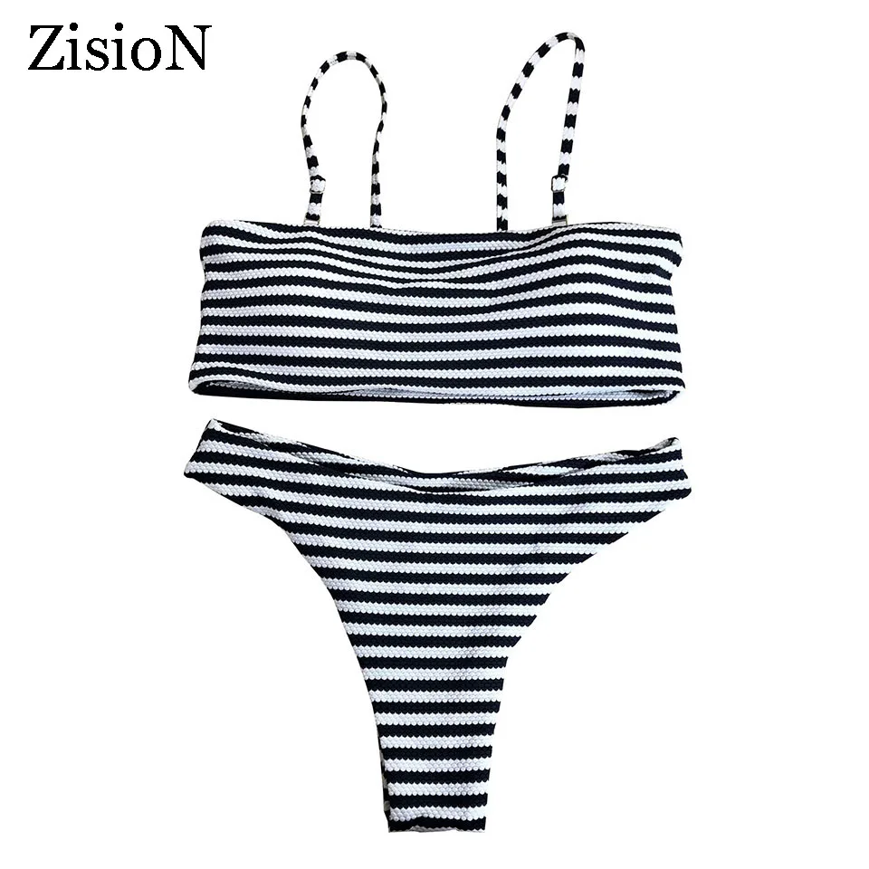 ZisioN 2018 New Sexy Bikinis Women Swimsuit Striped Brazilian Bikini ...