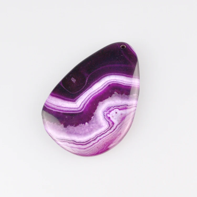 Wholesale 1pcs 55x38mm Hot Pink Natural Stone Pendant Beads For Jewelry Making Striped Pendants Craft Necklace DIY Charms | Украшения и