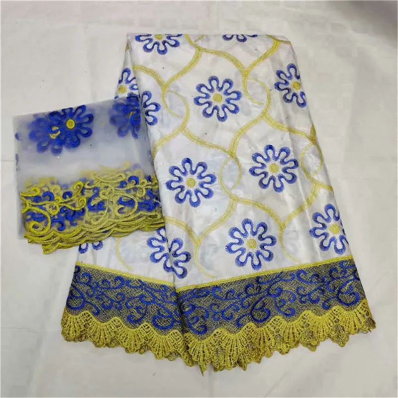 

White Bazin riche getzner 2019 high quality lace latest jacquard brocade fabric bazin brode lace fabric for wedding 5+2yards/lot